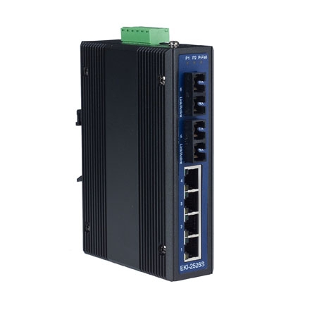 ADVANTECH 어드밴텍 EKI-2526S-AE 4FE+2FE SC Single-mode Unmanaged Ethernet Switch