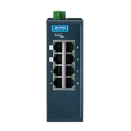 ADVANTECH 어드밴텍 EKI-5528I-MB-AE 8FE Managed Ethernet Switch support Modbus/TCP -40~75℃