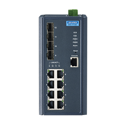 ADVANTECH 어드밴텍 EKI-7712E-4F-AE 8FE+4G SFP Managed Ethernet Switch