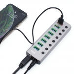 NEXI 넥시 NX-U1008P USB3.0 7포트 허브 + QC 2.4 충전용 1포트 유전원(NX809)