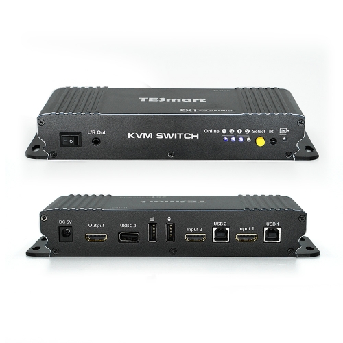 TESmart 티이스마트 HKS0201B1U 2포트 1:2 HDMI USB KVM 스위치