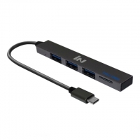 인네트워크 IN-C3U3MSD 울트라슬림 TYPE-C TO USB 3.0 3포트+마이크로 SD리더기 겸용 다크그레이