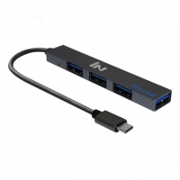 인네트워크 IN-C3U4 울트라슬림 TYPE-C TO USB 3.0 4포트 허브 다크그레이