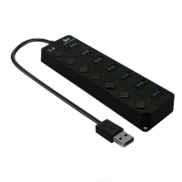 인네트워크 IN-3U7BK USB 3.0 7포트 허브 원클릭 고급 블랙 무전원