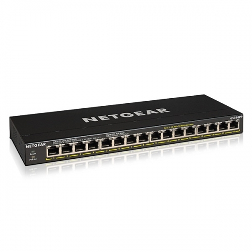 NETGEAR GS316PP 16포트 스위칭허브 1000Mbps PoE+ ((최대 183W , 포트당 :15.4W)