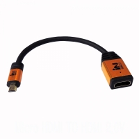 인네트워크 IN-MH2GF015M Micro HDMI(M)-HDMI(F) 2.0V 연장 고급형 골드메탈 젠더 케이블 15CM