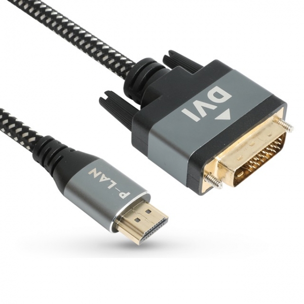 POWERLAN 파워랜 PL-HD-010S PL031 HDMI to DVI 케이블 고급형 메탈 1M