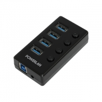POWERLAN 파워랜 PL-UH304 USB3.0 허브 4포트 개별 스위치 무전원