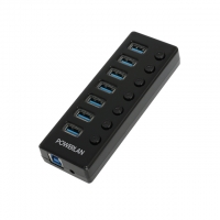 POWERLAN 파워랜 PL-UH307P USB3.0 허브 7포트 개별 스위치 유전원