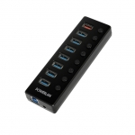 POWERLAN 파워랜 PL-UH308P USB3.0 허브 7포트 충전 1포트 유전원 개별 스위치