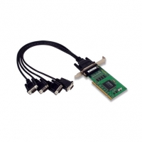 MOXA 목사 CP-104UL-DB25M 4-port RS-232 low-profile Universal PCI serial board, 0 to 55°C operating temperature (includes DB25 male cable)