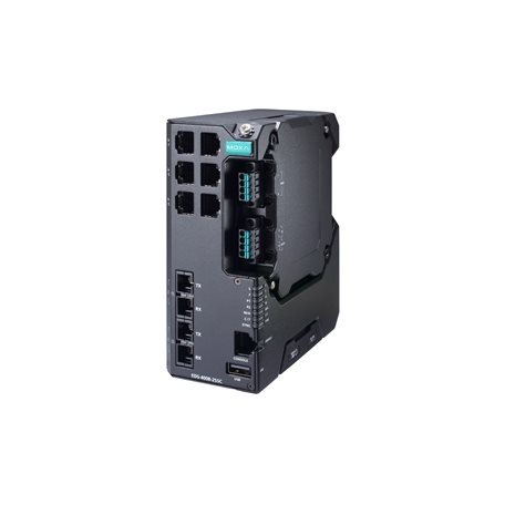 MOXA 목사EDS-4008-2MSC-HV-T - Managed Ethernet switch with 6 10/100BaseT(X) ports, 2 100BaseFX multi-mode ports with SC connectors, single power supply 110/220 VAC/VDC, -40 to 75°C operating temperature