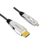 인네트워크 IN-MCHAOC2010 매쉬 하이브리드 광 Micro HDMI TO HDMI 2.0V 4K 실버메탈 망사 케이블 10M