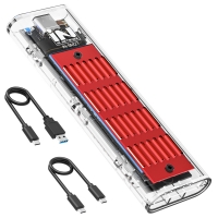 인네트워크 IN-SM2TRD USB3.1 Gen2(10Gbps) M.2 NVMe 방열판+써멀패드 SSD 외장케이스 레드