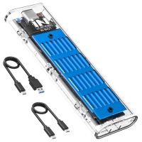 인네트워크 IN-SM2TBL USB3.1 Gen2(10Gbps) M.2 NVMe 방열판+써멀패드 SSD 외장케이스 블루