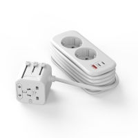 넥스트유 047TC-2AC 플러온 M1올인원 해외 여행용 멀티탭2구 일체형 고속충전기