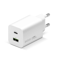 아이피타임 UP452 PLUS-C GaN 45W pd3.0 QC4+ 초고속 2포트 충전기 화이트 (케이블포함)