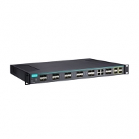MOXA 목사 ICS-G7828A-8GSFP-4XG-HV-HV-T Layer 3 Full Gigabit managed Ethernet switch with 12 10/100/1000BaseT(X) ports, 8 100/1000BaseSFP slots, 4 10/100/1000BaseT(X) or 100/1000BaseSFP slot combo ports, 4 10GbE SFP+ slots, 2 isolated power supplies (85