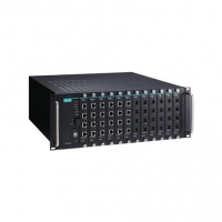 MOXA 목사 ICS-G7848A-HV-HV Layer 3 full Gigabit modular managed Ethernet switch system with 12 slots for 4-port Gigabit Ethernet interface modules, 2 isolated power supplies (85 to 264 VAC), for a total of up to 48G ports, 0 to 60&deg;C operating temperatu